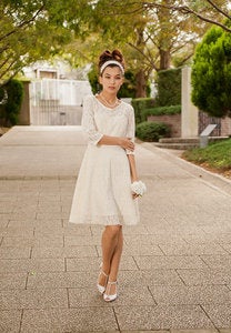 Image of Cotton Lace Casual Wedding Dress - Made to Order