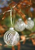 Image of White Peacock Feather Glass Ornament