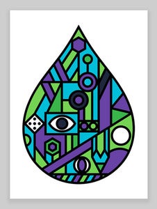 Image of Raindrop Giclée print (No.1) on 310gsm Somerset Velvet Paper
