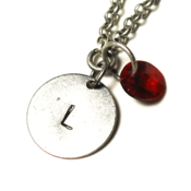 Image of january initial necklace - silver