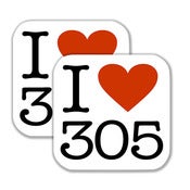 Image of 3.5" - I ♥ 305 Stickers with Rounded Corners - (2 Pieces)