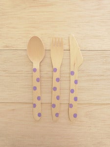 Image of Talheres Wood Lilac DOTS (10 unidades por ref.)