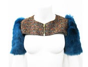 Image of Peacock shearling sleeves