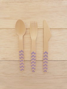 Image of Talheres Wood Lilac CHEVRON (10 unidades por ref.)