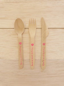 Image of Talheres Wood Pink SWEET BIRTHDAY (10 unidades por ref.)