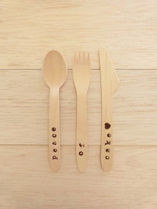 Image of Talheres Wood Text Personalizáveis (10 unidades por ref.)