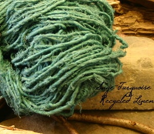 Image of Aqua Recycled Linen Yarn