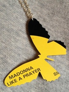 Image of Vinyl record necklace Butterfly Madonna Like a prayer
