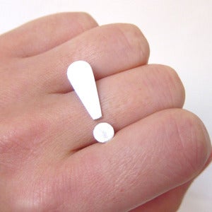 Image of Block Question Mark Ring - Handmade Silver ring