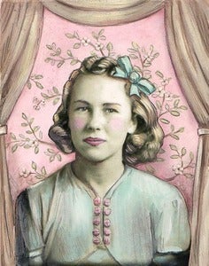 Image of "Molly" Vintage photobooth inspired portrait matted ready to frame print