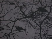 Image of winter nest YARDAGE black on charcoal