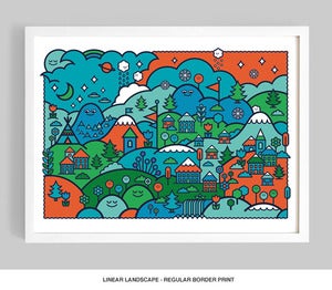Image of Linear Landscape (Colour Option No.1) Giclée print on 310gsm Somerset Velvet Paper