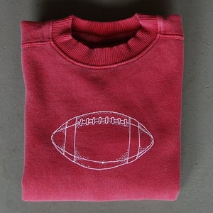 Image of Football Crewneck Sweatshirt in Crimson