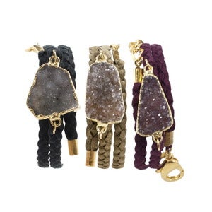 Image of Suede Druzy Wrap Bracelet 