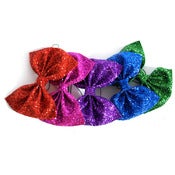 Image of Huge Glitter Hair Bow - Jewel Tones
