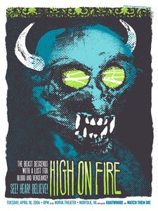 Image of High On Fire Gig poster