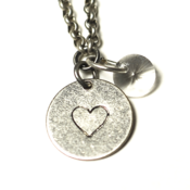 Image of birthstone heart necklace - silver