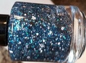 Image of Washed Denim - Teal Black White Indie Glitter Nail Polish