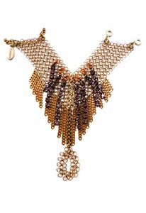 Image of Hanging Rock brass and lilac chainmaille and crystal handcuff + colors