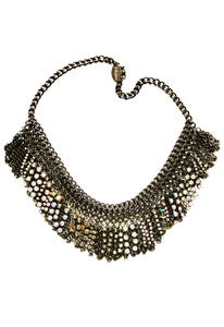 Image of Black irridescent chainmaille and crystal mini-fringe necklace + colors