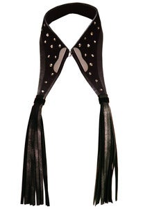 Image of Opium leather, suede, crystal and metal collar