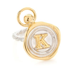 Image of Mini Personalised Wax Seal Ring with top