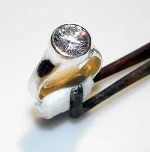 Image of Sterling Silver and Cubic Zirconia Tower Ring