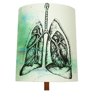 Image of Anatomy Lamp Shade - Lungs No. 2, Painted