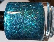 Image of Peacock Tail - Teal Green Indie Hologram Glitter Nail Polish