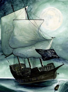 Image of Pirate Ship (original watercolour artwork)