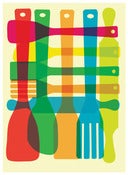 Image of Utensil Stack kitchen art print