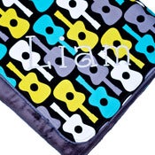 Image of Personalized Minky Baby Blanket -- Groovy Guitar