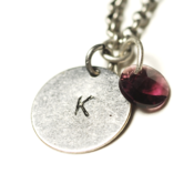 Image of february initial necklace - silver