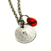 Image of july initial necklace - silver