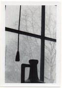 Image of BOTTLE BY WINDOW ON STORMY DAY VINTAGE SNAPSHOT PHOTO