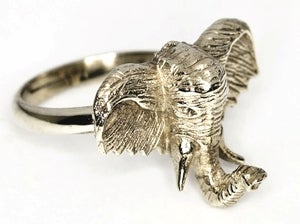 Image of ELEPHANT HEAD - White Bronze