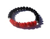 Image of Alex Bracelet {black + red +silver}