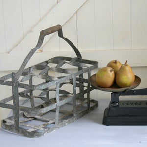 Image of Zinc Vintage French Bottle Carrier