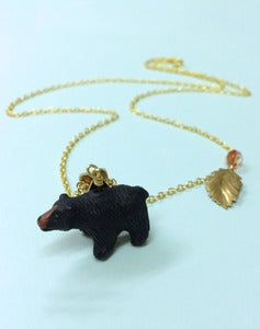 Image of Catching A Show Black Bear Necklace