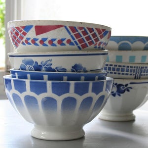 Image of Two Vintage Cafe au Lait Bowls