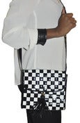 Image of Vintage Patent Black & White Checkered Purse