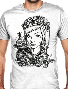 Image of "Steampunk Kitty Teaparty" T-shirt