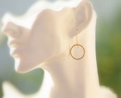 Image of Dangle earrings. Everyday and simple YELLOW or ROSE Gold Filled dangles. Bridal dangle earrings.