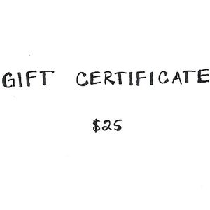 Image of Gift Certificate $25