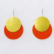 Image of earhanger, melamin, rolled gold, orange