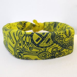 Image of Diné Bizaad (Navajo Language) Bandana - Yellows