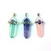 Image of Amethyst, Blue Obsidian and Pink Quartz crystal pendants
