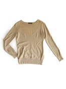THML Sheer V Pullover - Cream