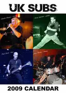 Image of UK Subs 2009 A3 calendar
