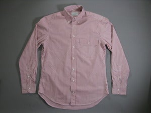 Image of Buckshot Sonny's Red Striped Pinpoint Vacation Shirt
